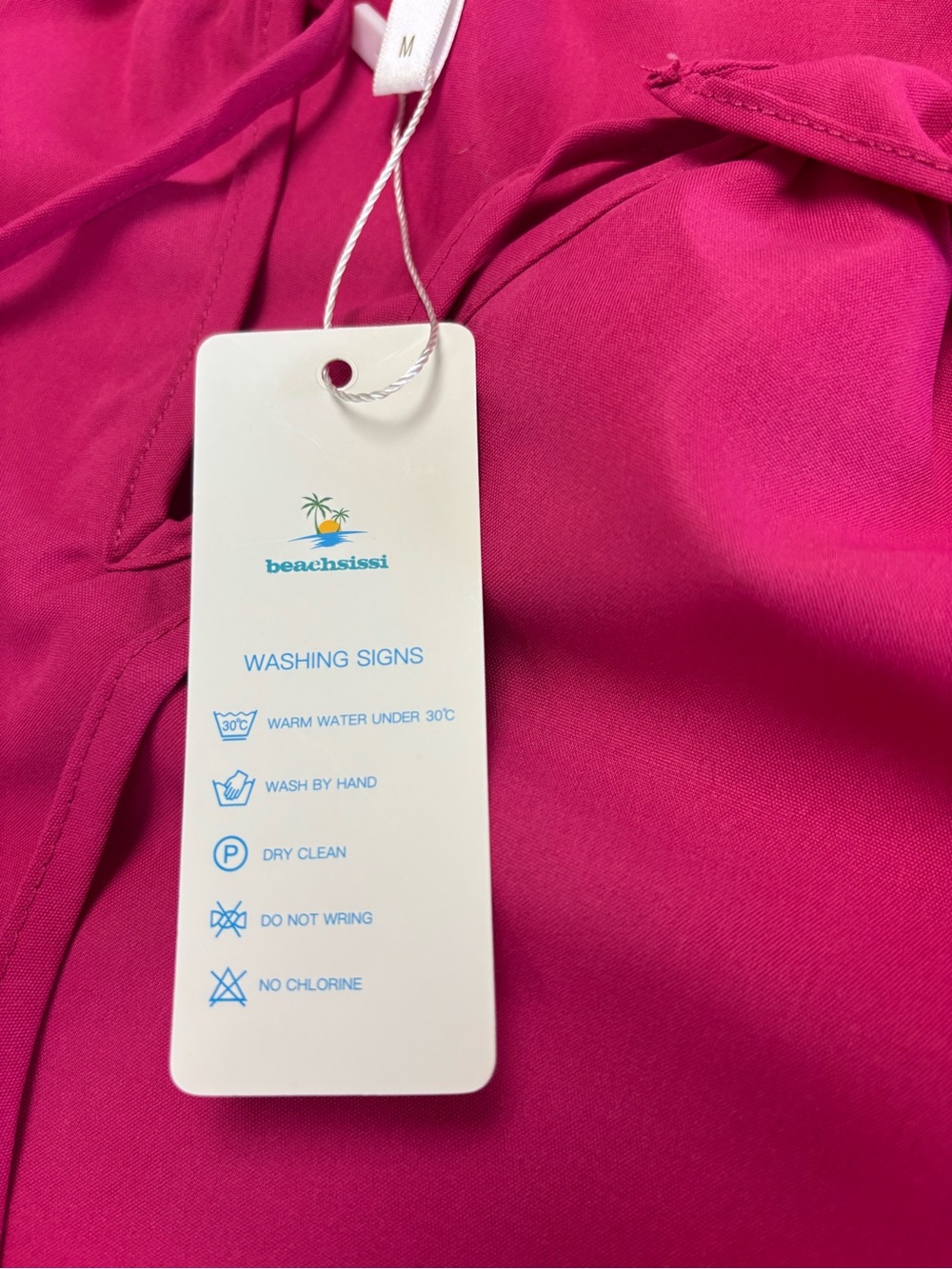 NWT Beachsissi Fuchsia V Neck Ruffle Sleeve Tiered Shift Dress - Picture 3 of 6